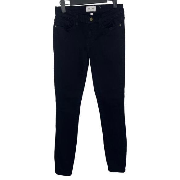 Frame Womens Jeans Size 28 Le Low Ankle Skinny Jeans In Film Noir - Picture 1 of 13